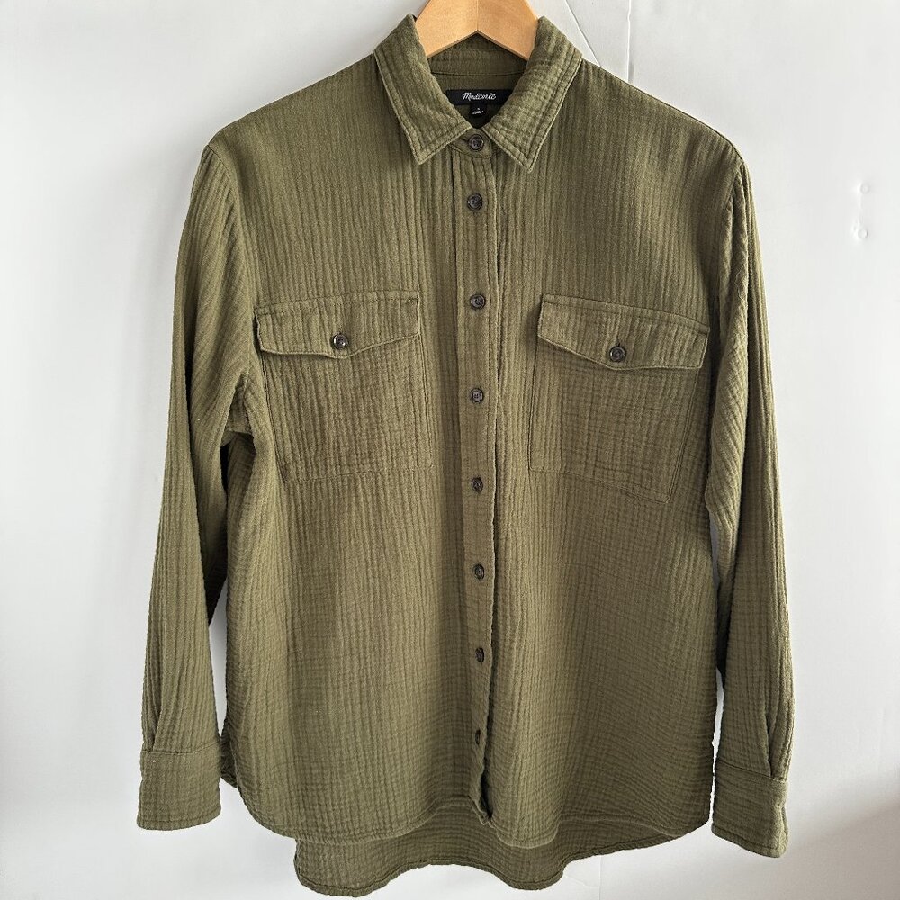 Madewell Lightspun Flap Pocket Oversized - Olive Green